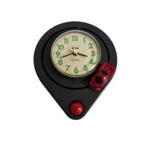 Vintage Pop art plastic wall clock with alarm 90s