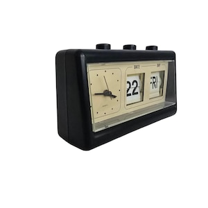 Vintage Mid Century Flip Clock, Retro Desk Calendar