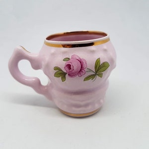 Vintage miniature pink porcelain Cup made in Czechoslovakia 80s