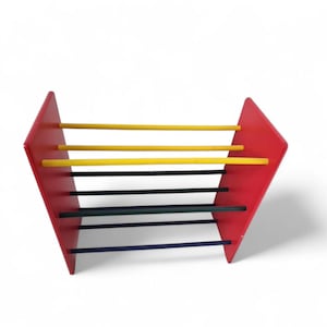 Vintage Pop art Memphis Milano style wooden Rack without boxes