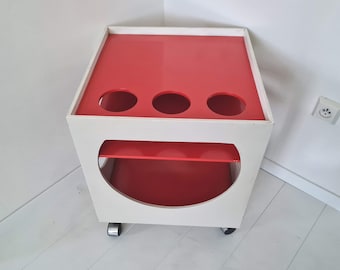 Vintage rare Space age plywood Bar Trolley table German 60s