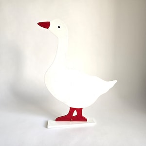 Vintage Easter big goose German Wooden decoration  folk art hand painted made in East Germany