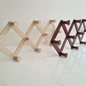 Vintage plastic Wall folding accordion panel with 10 hooks