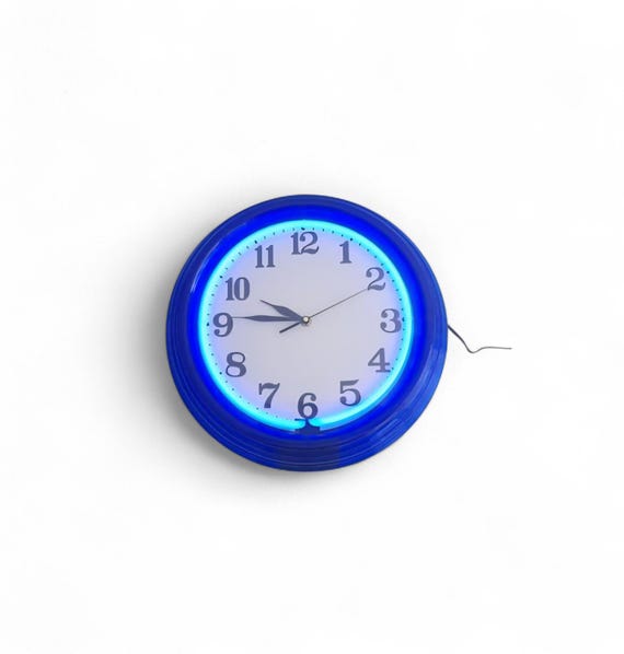 Vintage Pop Art Wall Clock With Neon - Etsy