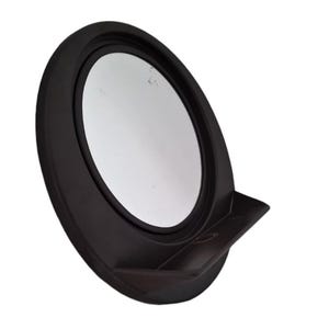 Vintage Memphis Milano style wall mirror with shelf  in a plastic frame
