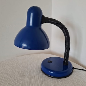 Vintage Memphis Milano Style blue table lamp 1990s