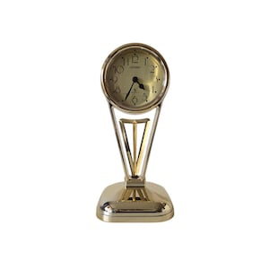 Vintage delightful Citizen Gold-Tone Table Clock with Rotating Pendulum Japan, 1980s