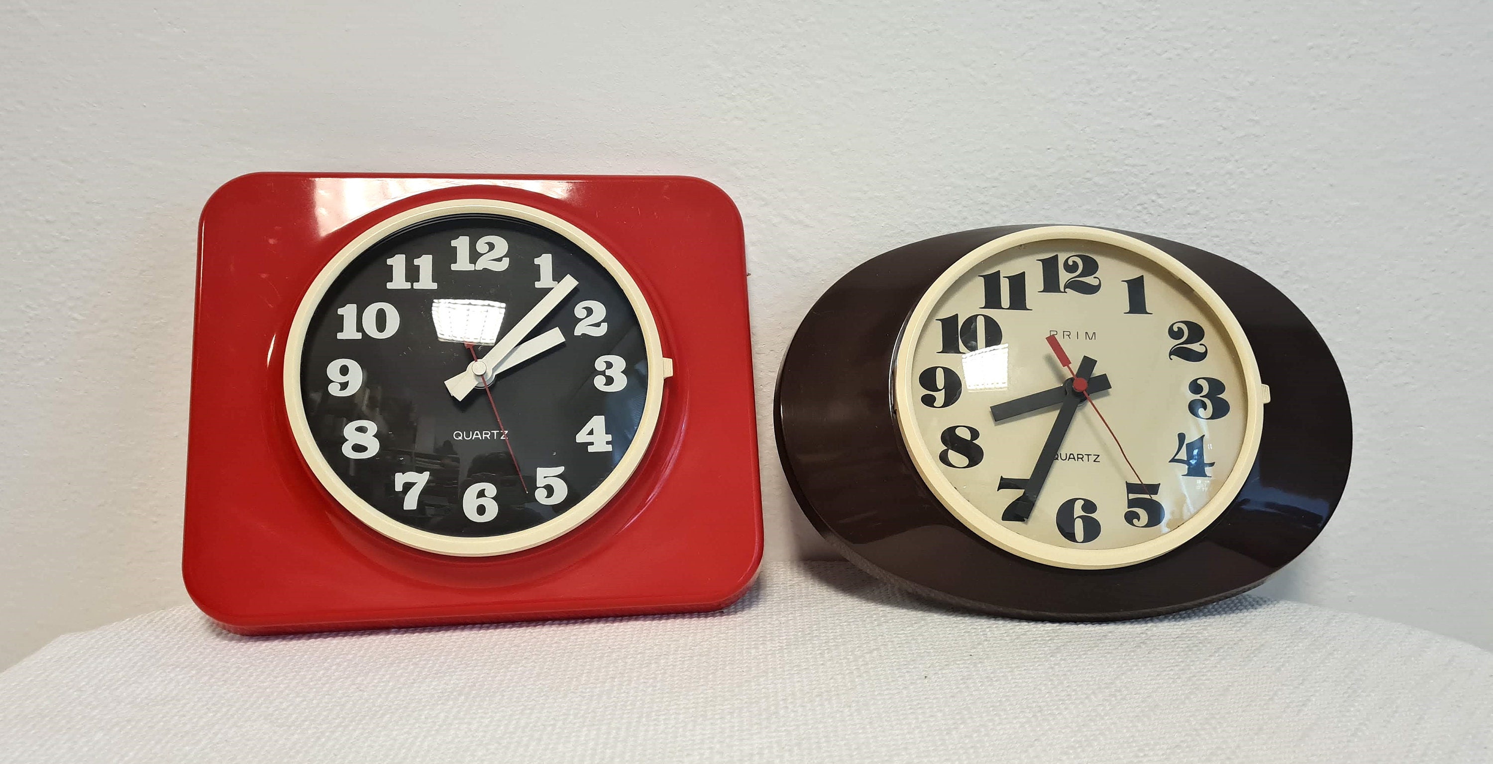 Vintage Czechoslovak PRIM Kitchen Wall Clock with Timer, 1960s