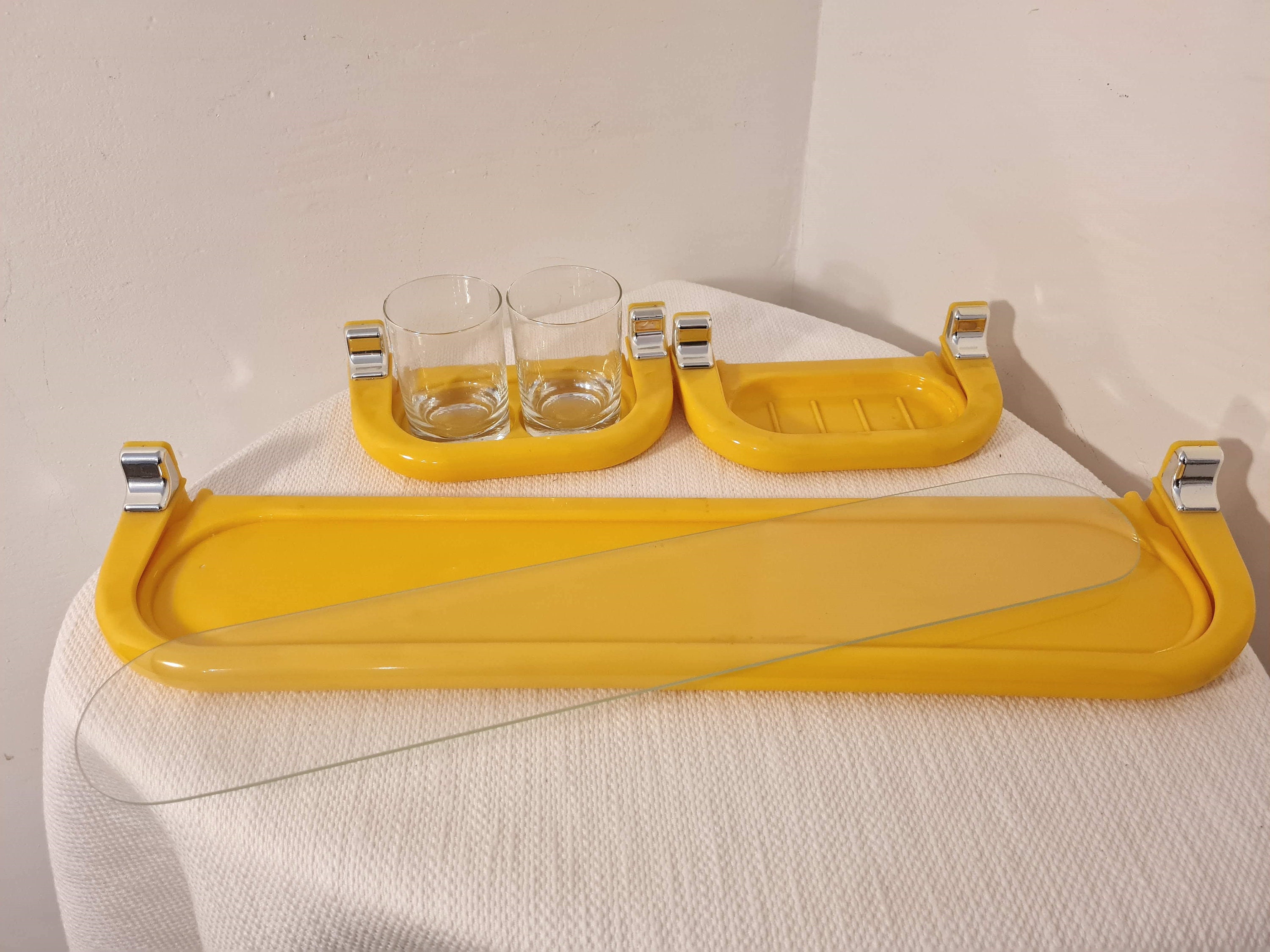 Vintage Bathroom Mirror Set Memphis Milano Style Pop Art 90s Etsy