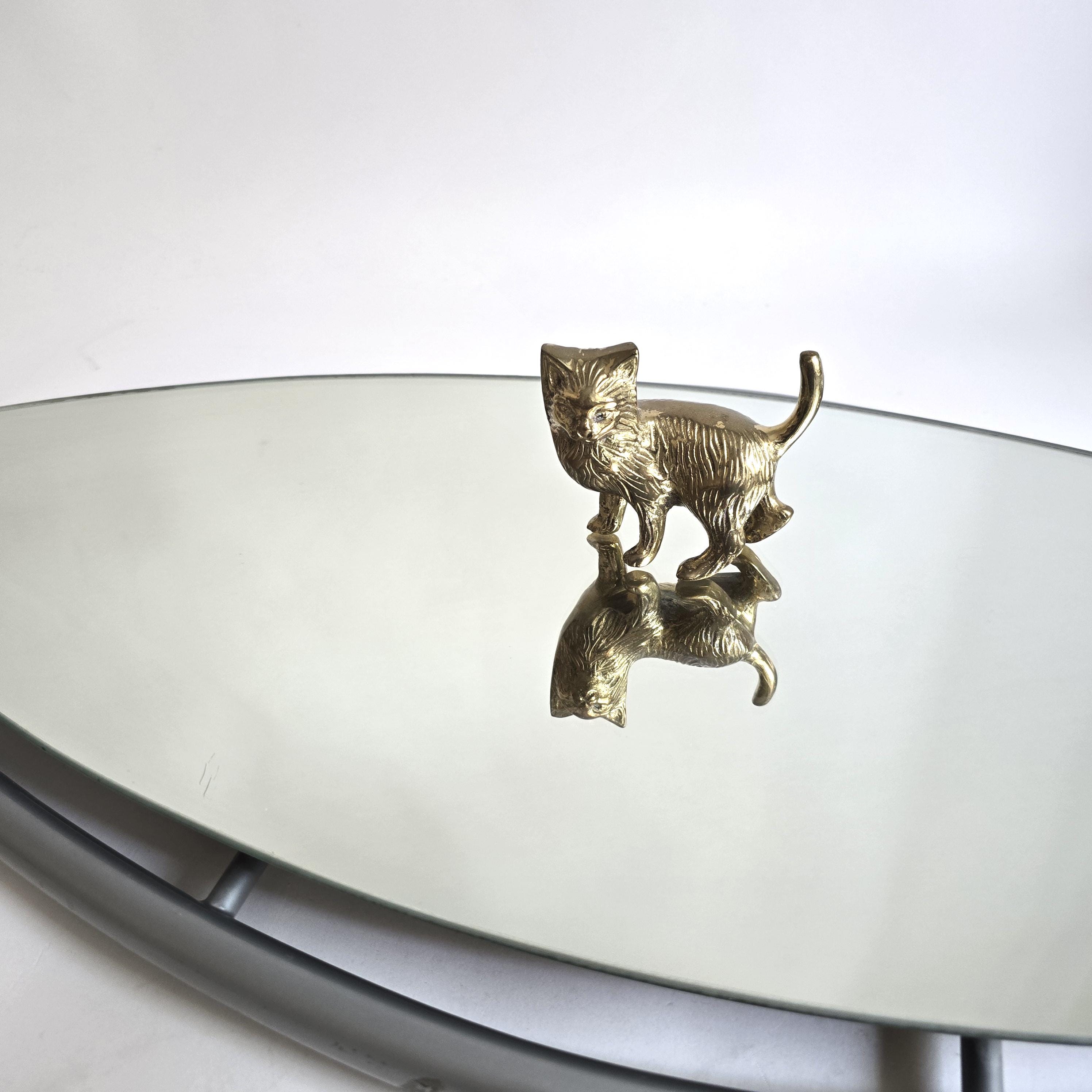 ヴィンテージ ポストモダン ウォールミラーとコートラック 6 フック