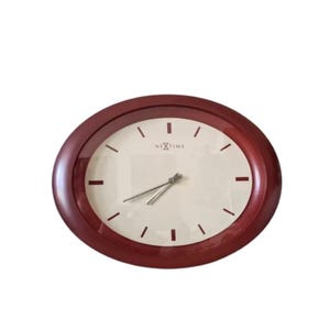 Vintage oval Pop art Memphis Milano style wall clock