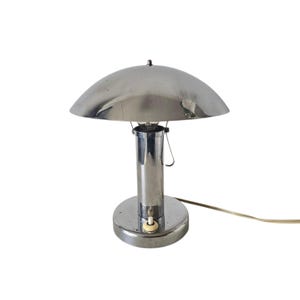 Vintage mushroom Art Deco chrom table lamp Czechoslovakian Table Bauhaus Lamp