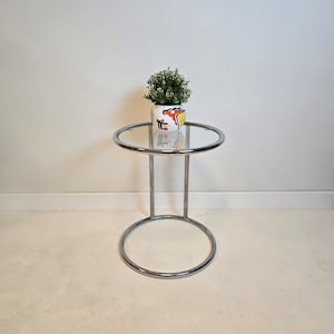 Vintage Mid Century Modern Chrome and glass side Table