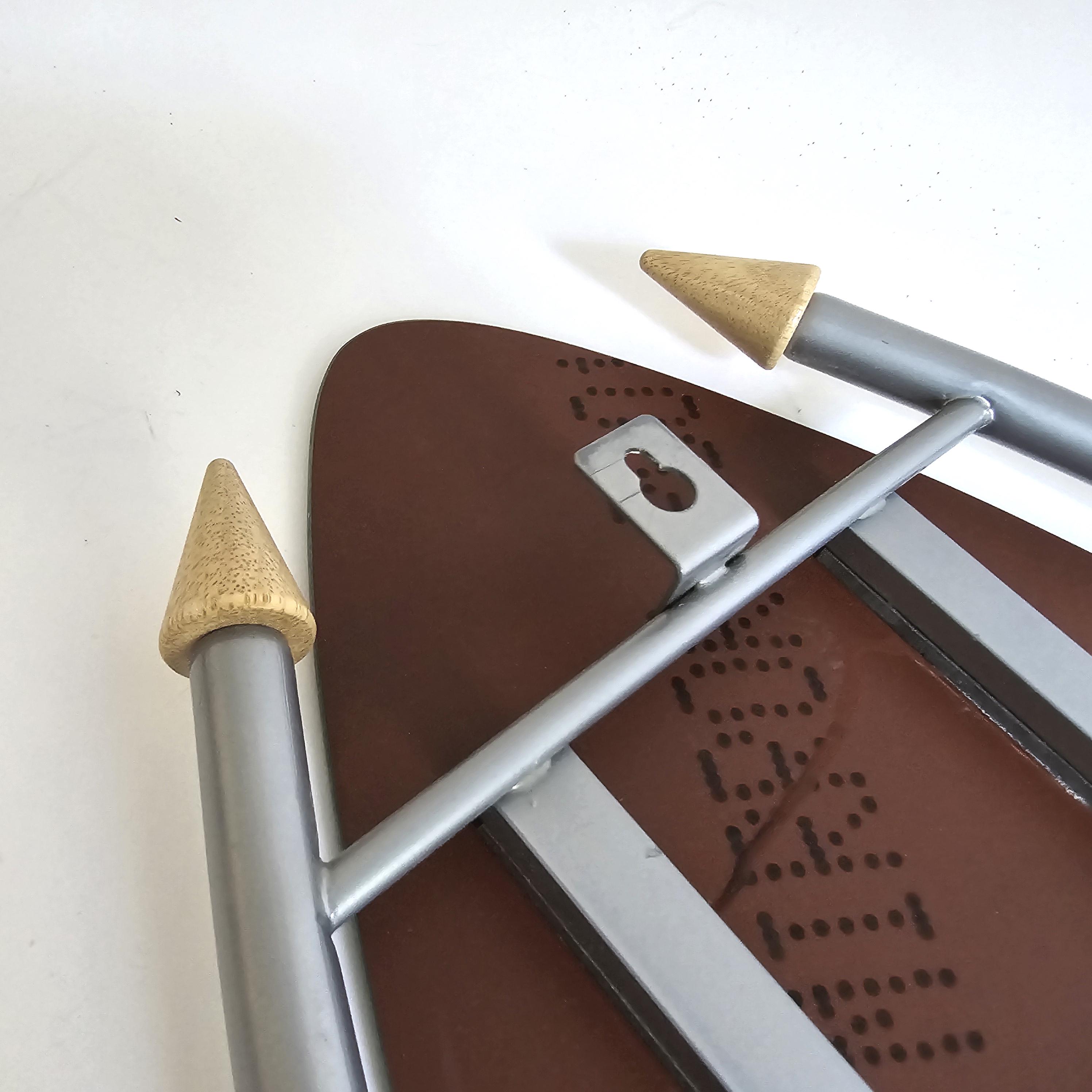 ヴィンテージ ポストモダン ウォールミラーとコートラック 6 フック