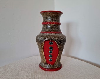 Vintage Mid Century ceramic vase Hand made GDR design 70s