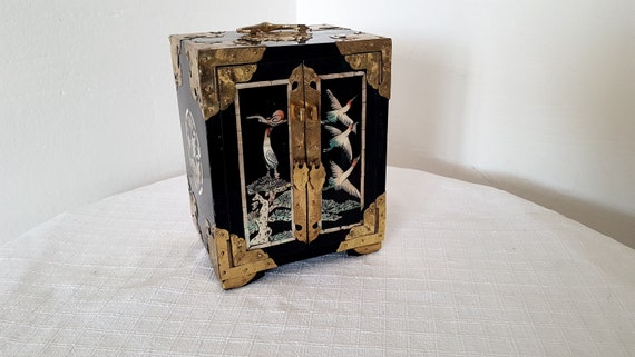 Vintage Chinese Jewelry Box Antique Jewelry Box D… - image 3