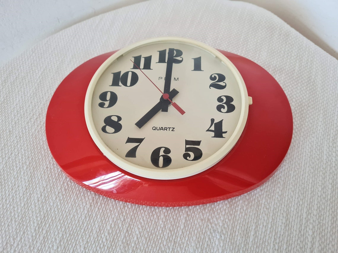 Vintage Space Age Atomic Wall Clock Prim Czechoslovakia Etsy