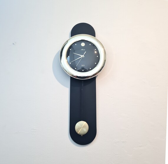 Vintage Postmodern Plastic Wall Clock With a Pendulum 80s - Etsy