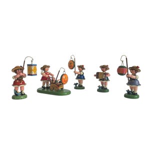 Vintage German Erzgebirge Wooden Hand Painted Lantern Children