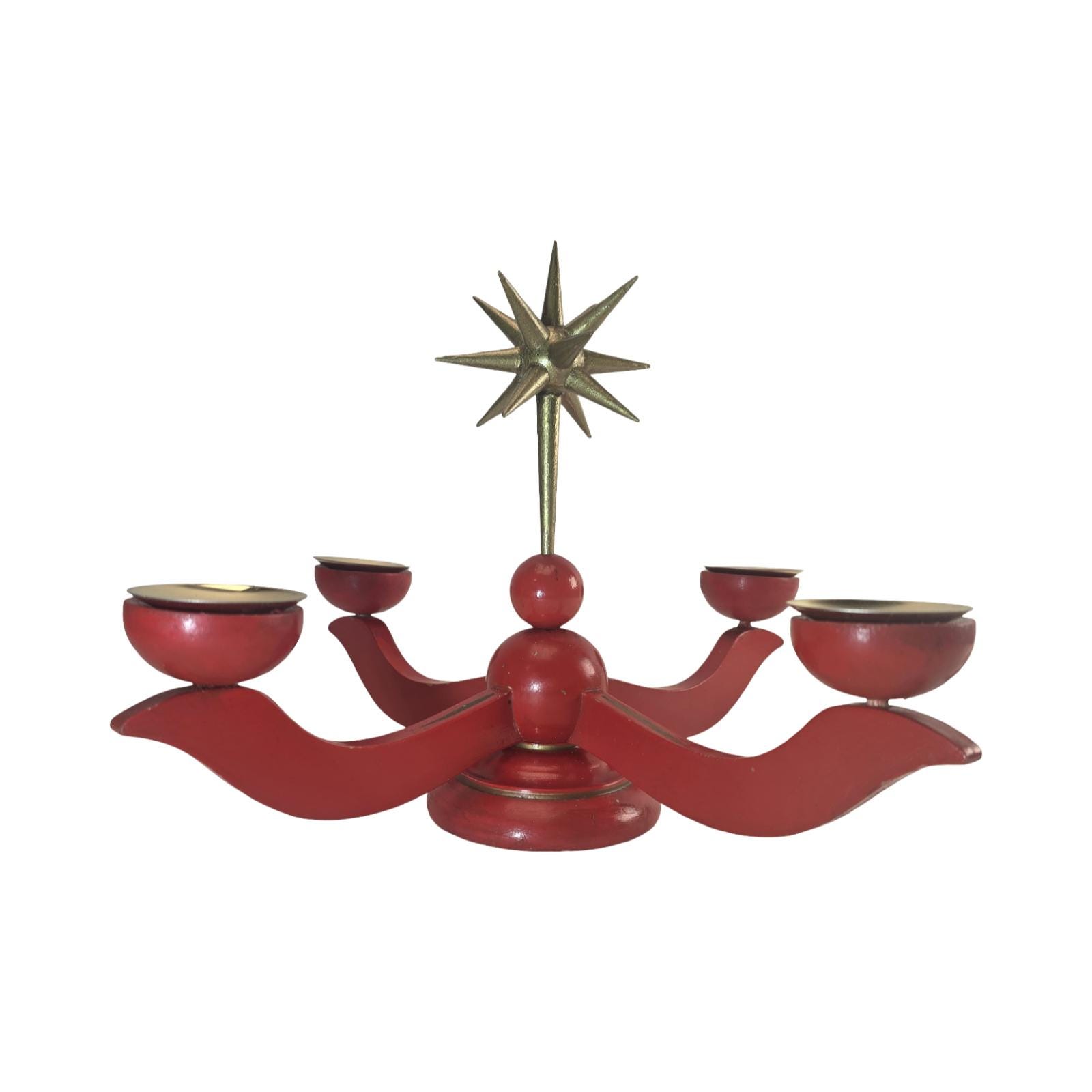 Lot De 12 Bougeoirs Rétro En Métal - Couronne De L'Avent Avec Pointe