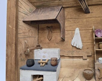Vintage German Erzgebirge Wood Shadowbox, 3D Diorama Wall Art - Etsy