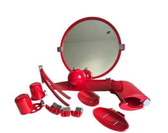 Vintage Bathroom mirror set Memphis Milano style Pop art 90s