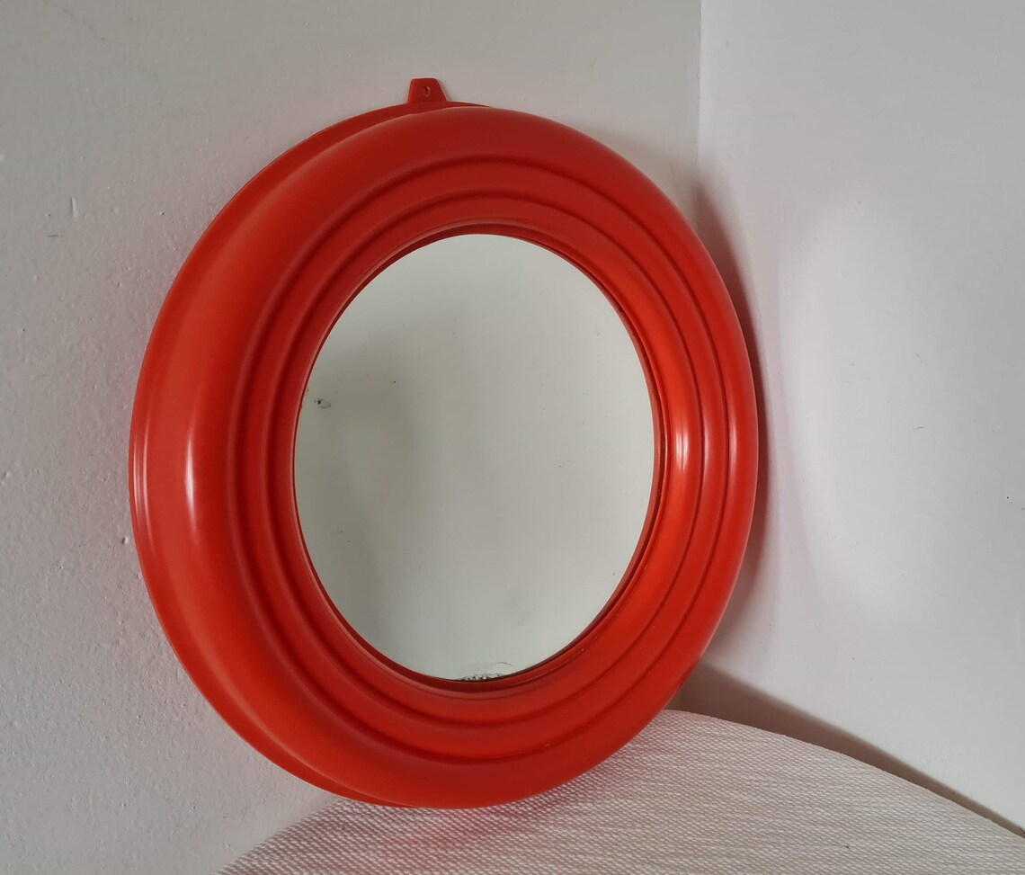 Vintage Mid Century Modern Plastic Wall Mirror 80s Etsy