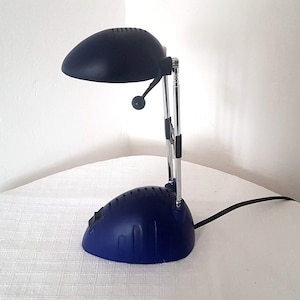 Vintage Memphis Milano Style blue table lamp 1990s