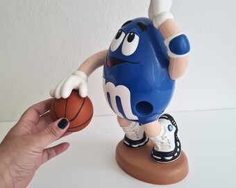 Vintage Big Blue M&ms Candy Dispenser Basketball Rare Plastic