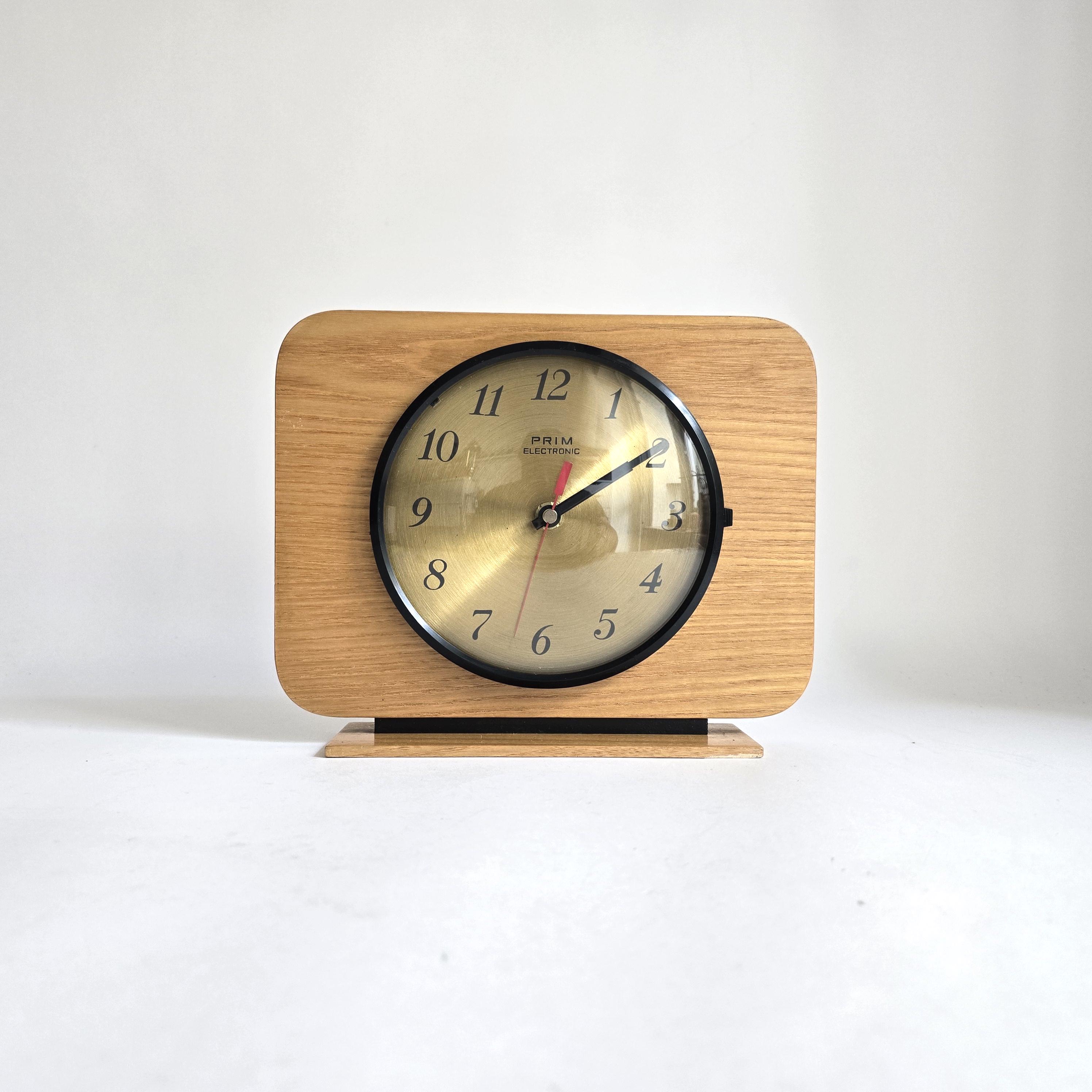 Mid Century Wooden and Brass Wall CLOCK PRIM Сhehoslovakia 70s - Etsy