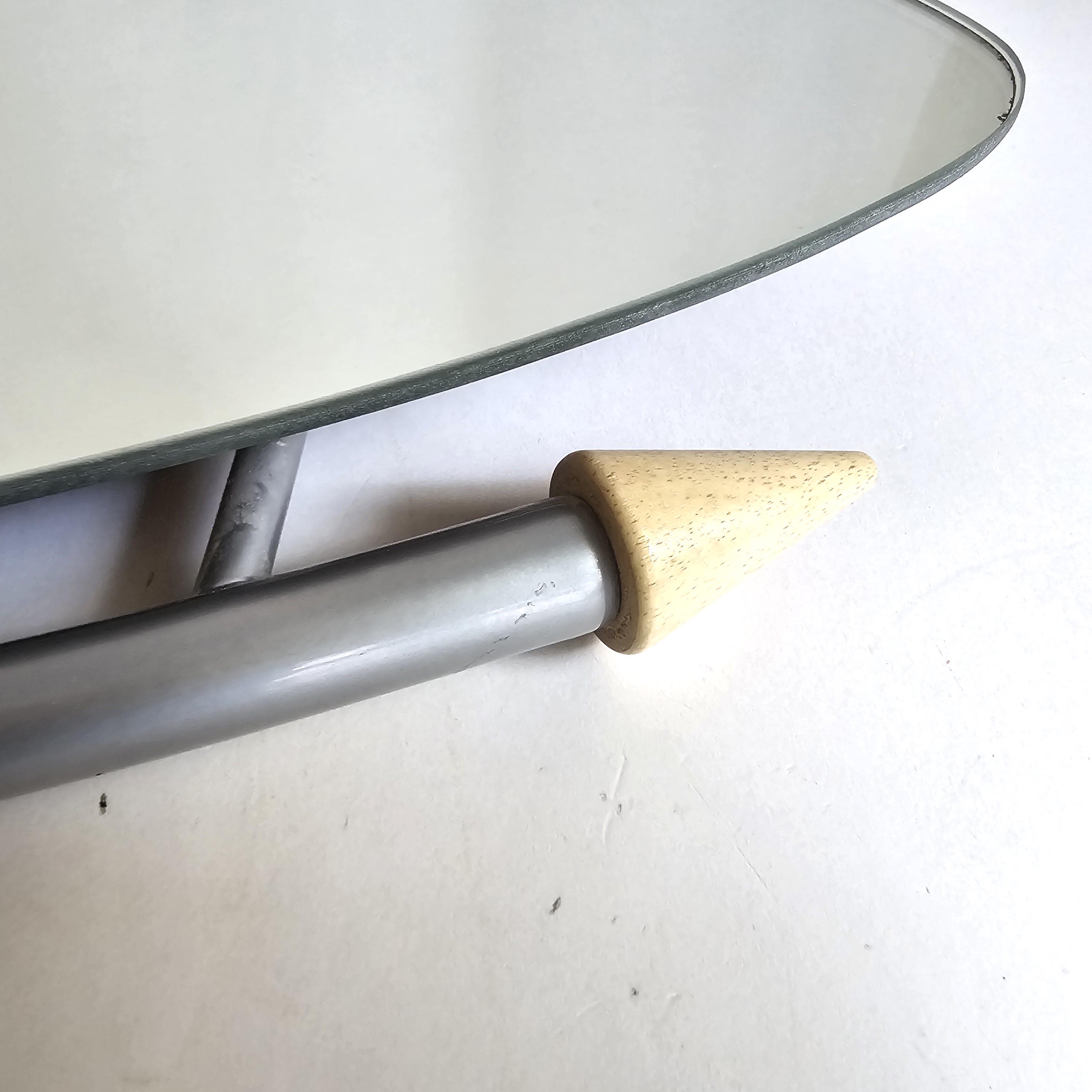 ヴィンテージ ポストモダン ウォールミラーとコートラック 6 フック