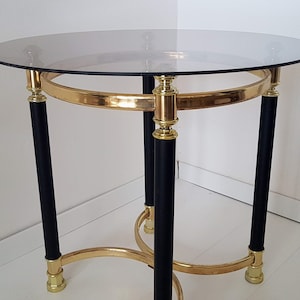 Vintage Hollywood Regency Modern Chrome and  smoked glass Table