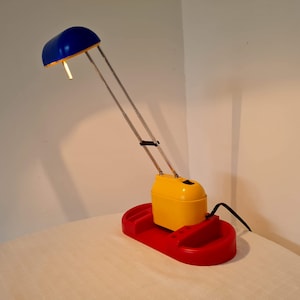Vintage Memphis Milano Style multicolor table lamp 1990s