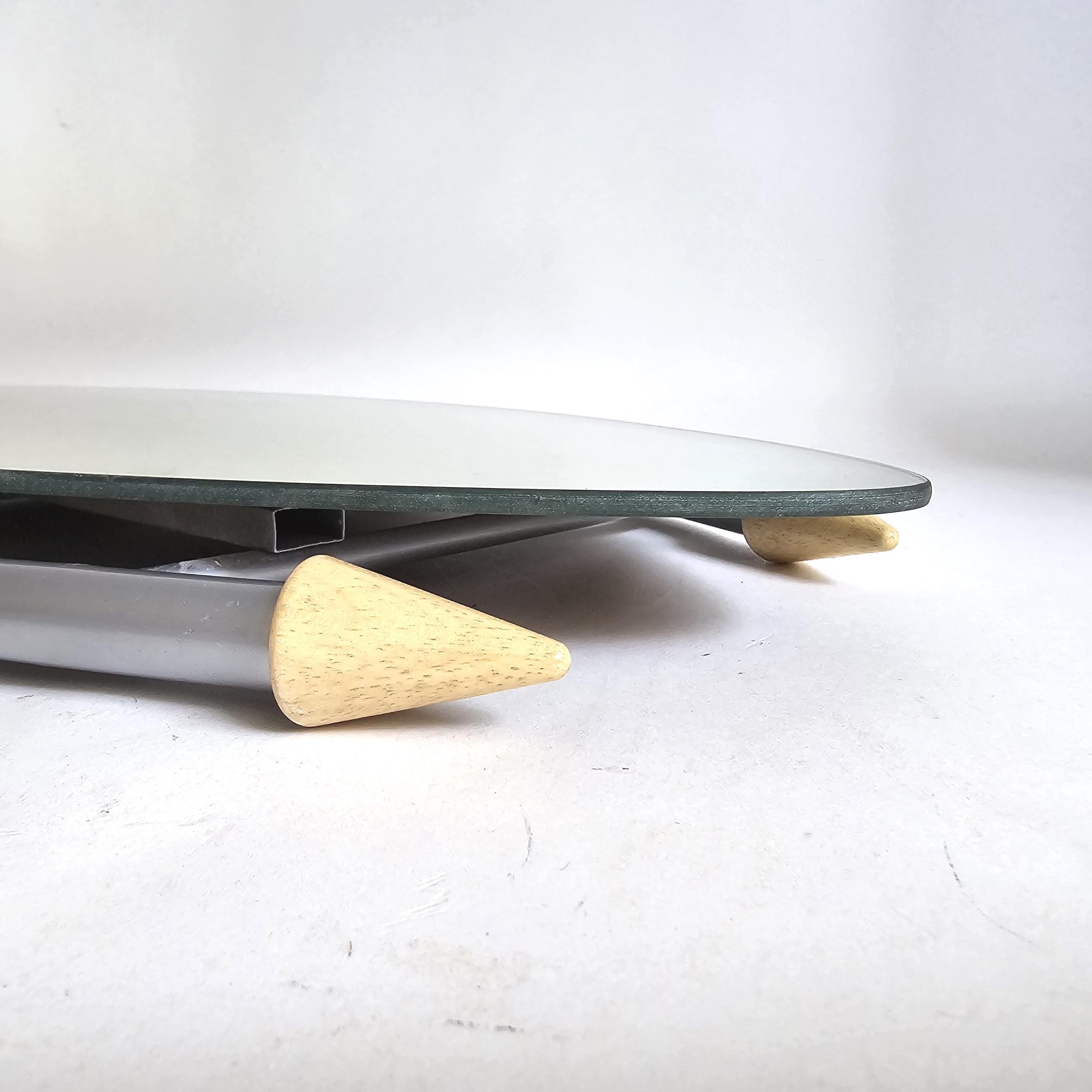 ヴィンテージ ポストモダン ウォールミラーとコートラック 6 フック