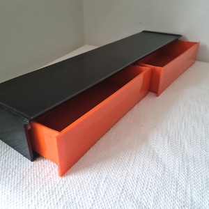 Vintage Mid Century Space age bakelite wall shelf with plastic drawers Made in GDR 70s