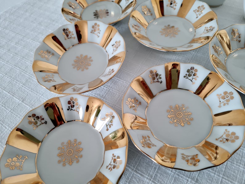 Vintage Coffee Czech Porcelain Set 6 Cups and 6 Saucers Made in ...