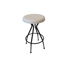 Vintage Mid Century Italian bar stool — black metal frame and plastic  white seat