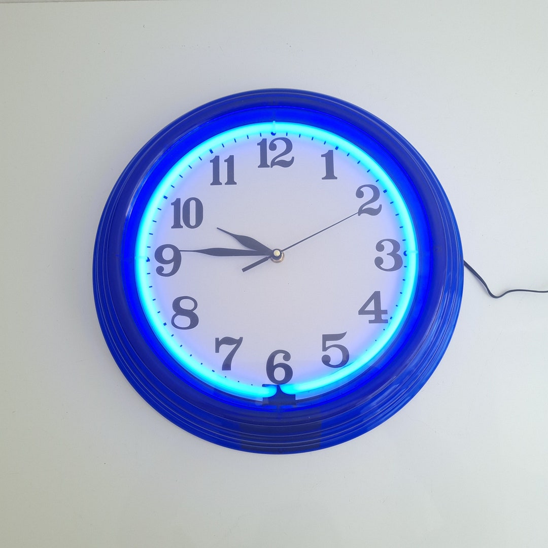動作確認済Blue Blue NEON CLOCK ブルーブルー　ネオンクロック 動作確認済Blue Blue NEON CLOCK ブルーブルー ネオンクロック