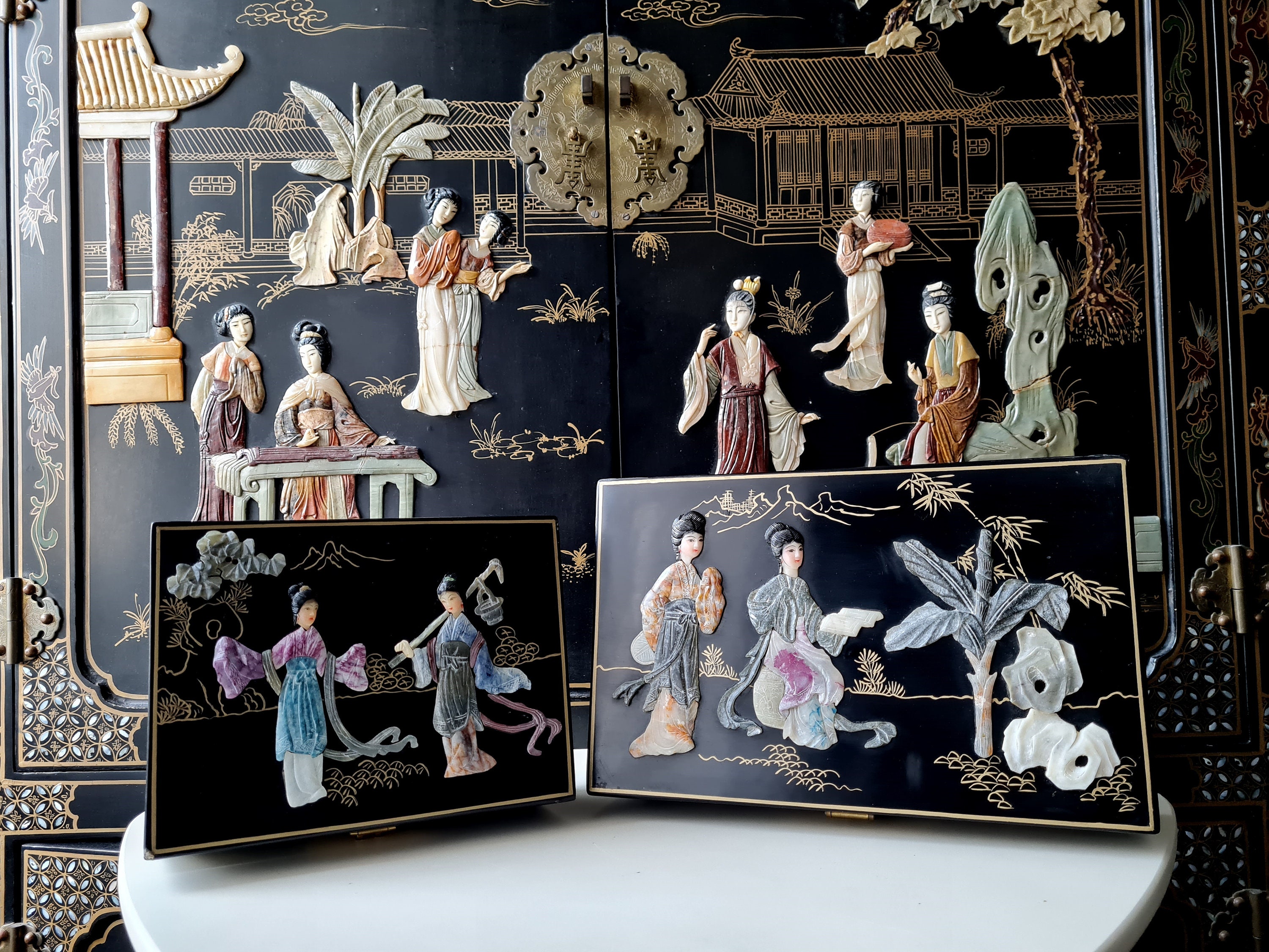 ヴィンテージ中国装飾彫刻翡翠未使用オリジナルパッケージ - Etsy 日本