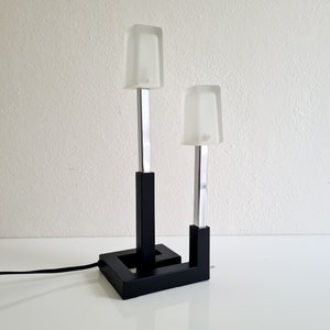 Vintage Post modern Ikea Korsby  Chrome and glass Table lamp with 2 brightness levels
