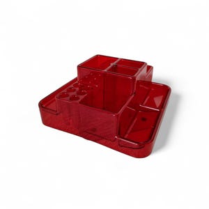 Vintage rotating plastic  desk organizer. Y2K office item