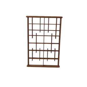 Vintage Wooden Wall Display Shelf with Multiple Compartments | Collector’s Shelf for Miniatures