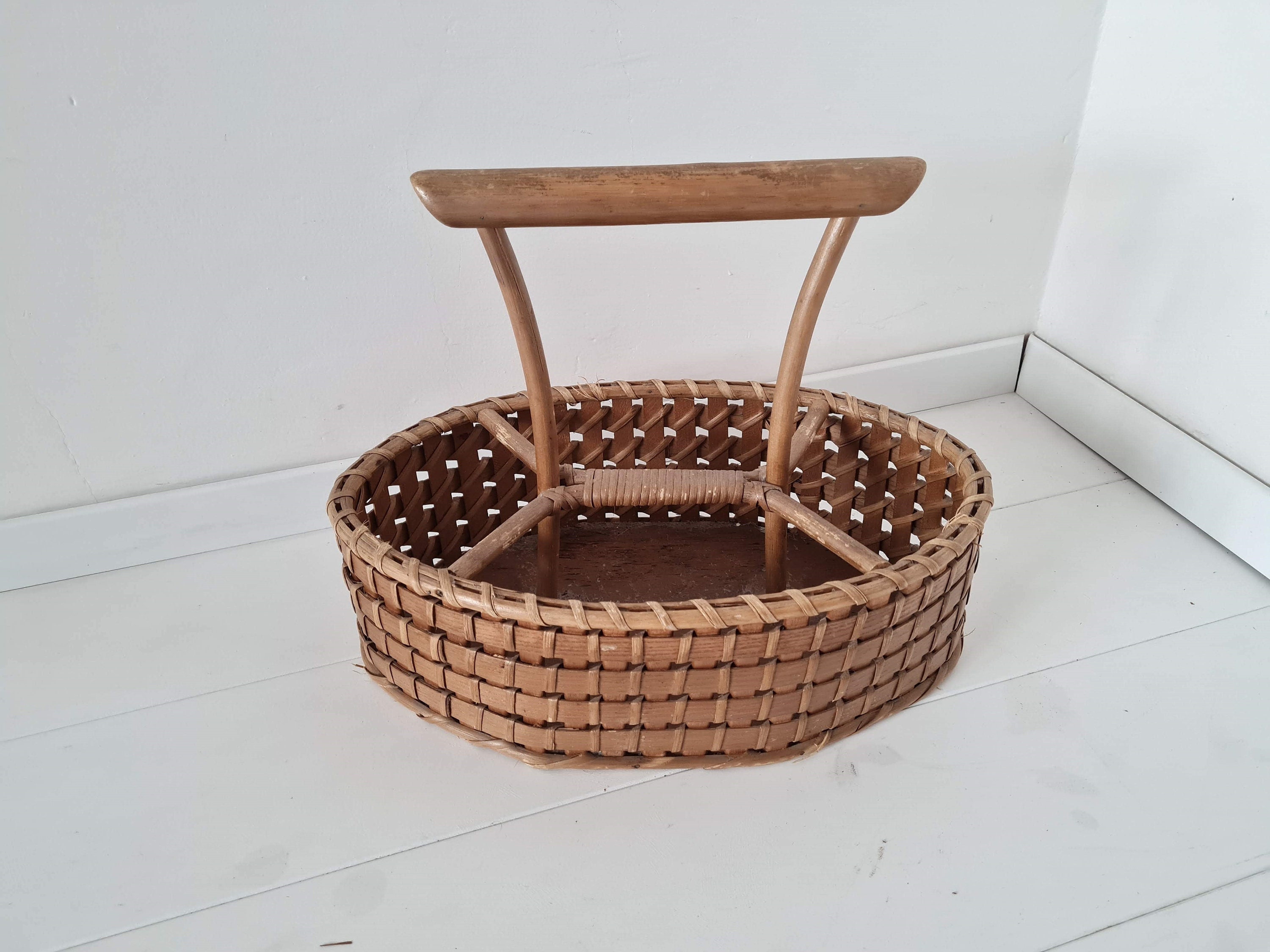 vintage mid-century porte-bouteille en osier et bambou