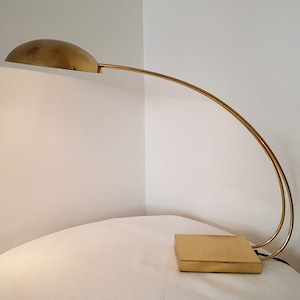 Vintage Mid Century rare table Italian Brass Chrome lamp by La Relco Milano