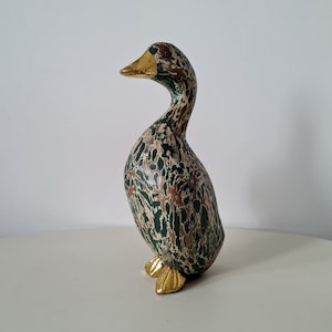 Vintage wooden carved and hand painted duck