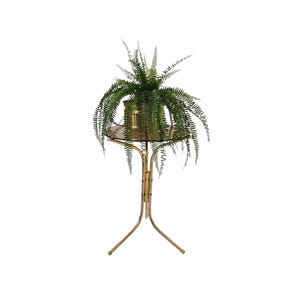 Vintage Mid Century Modern brass and smoky glass Table/flower holder