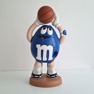 Vintage big Blue M&Ms Candy Dispenser Basketball Rare Plastic Figure