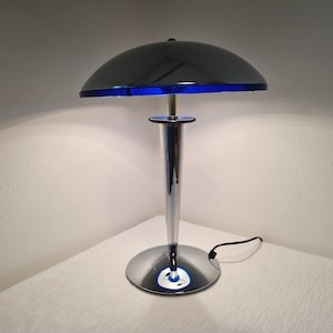 Vintage Mid Century big mushroom chrome desk lamp