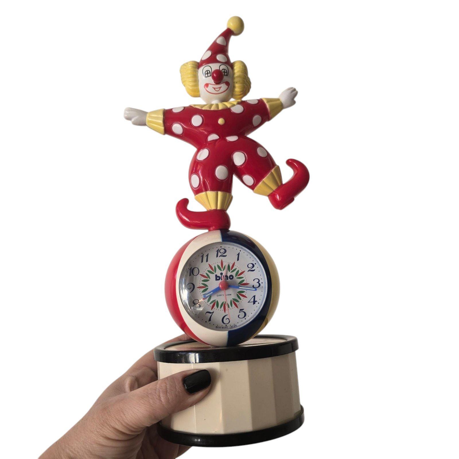 Vintage Pop Art Clown Alarm Clock: Bino Japan, Good Morning
