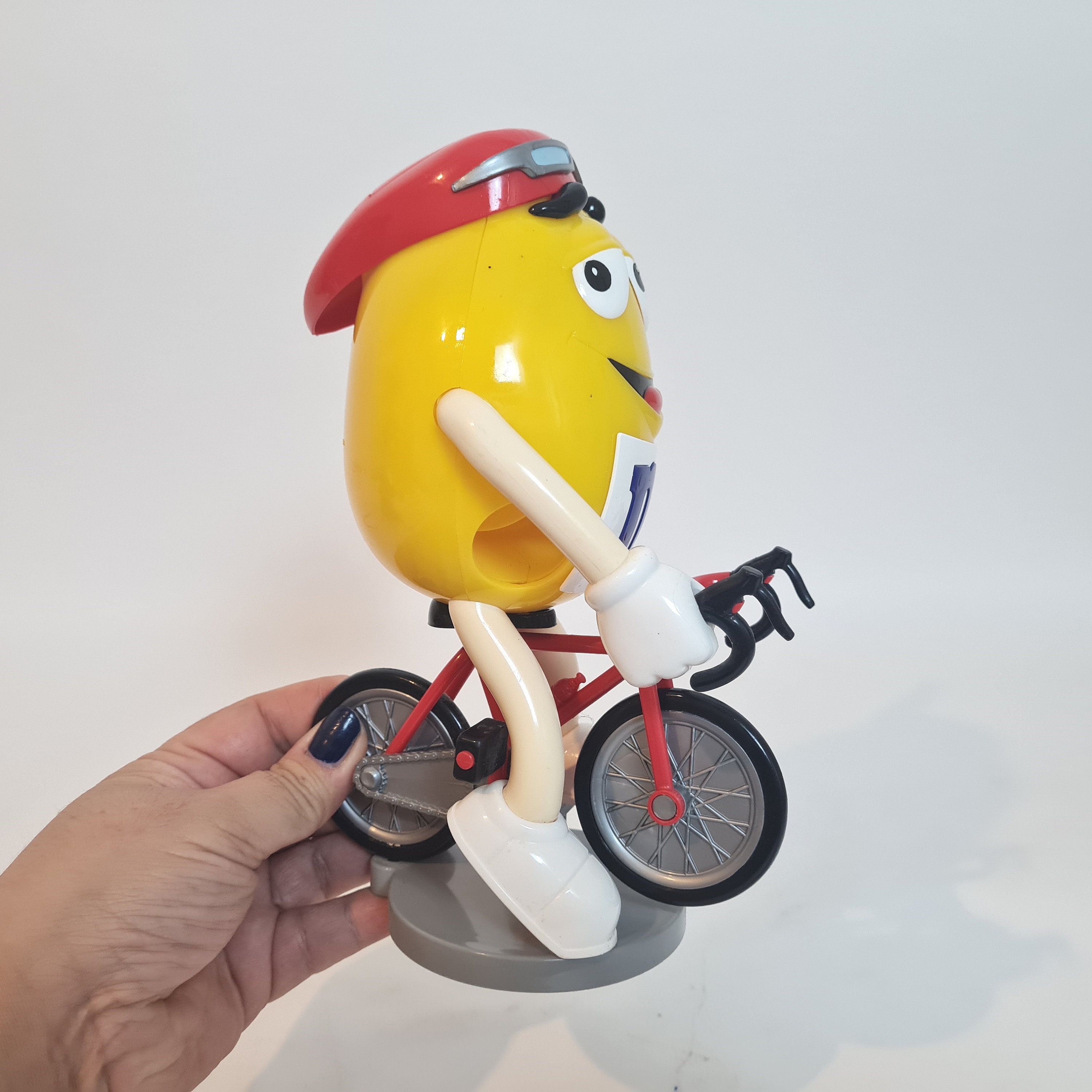Vintage M&m's Candy Dispenser, Yellow Character on Bicycle - Etsy